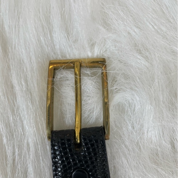 Torino Calcutta Lizard Glove Lined Men's Black Belt 38 - Picture 7 of 11